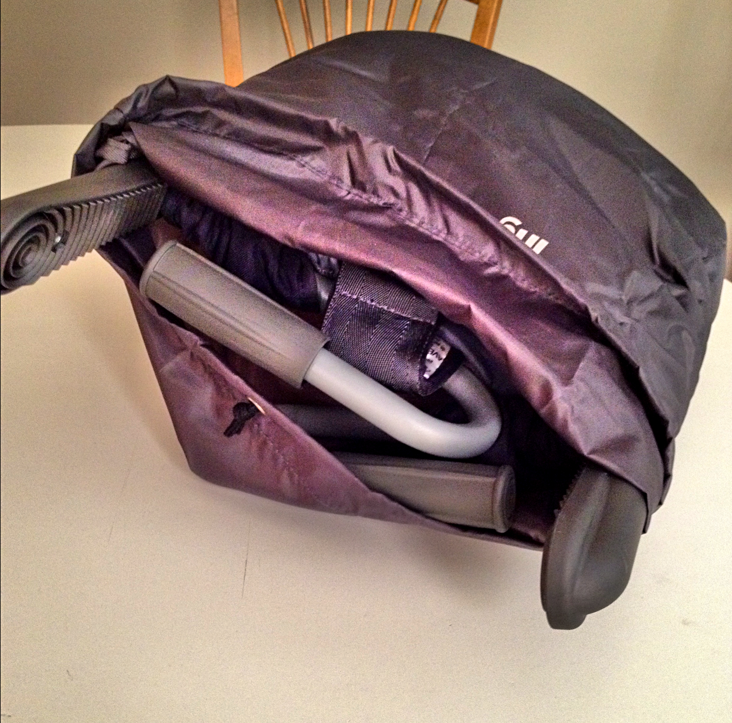 built in bag for easy travel and storage