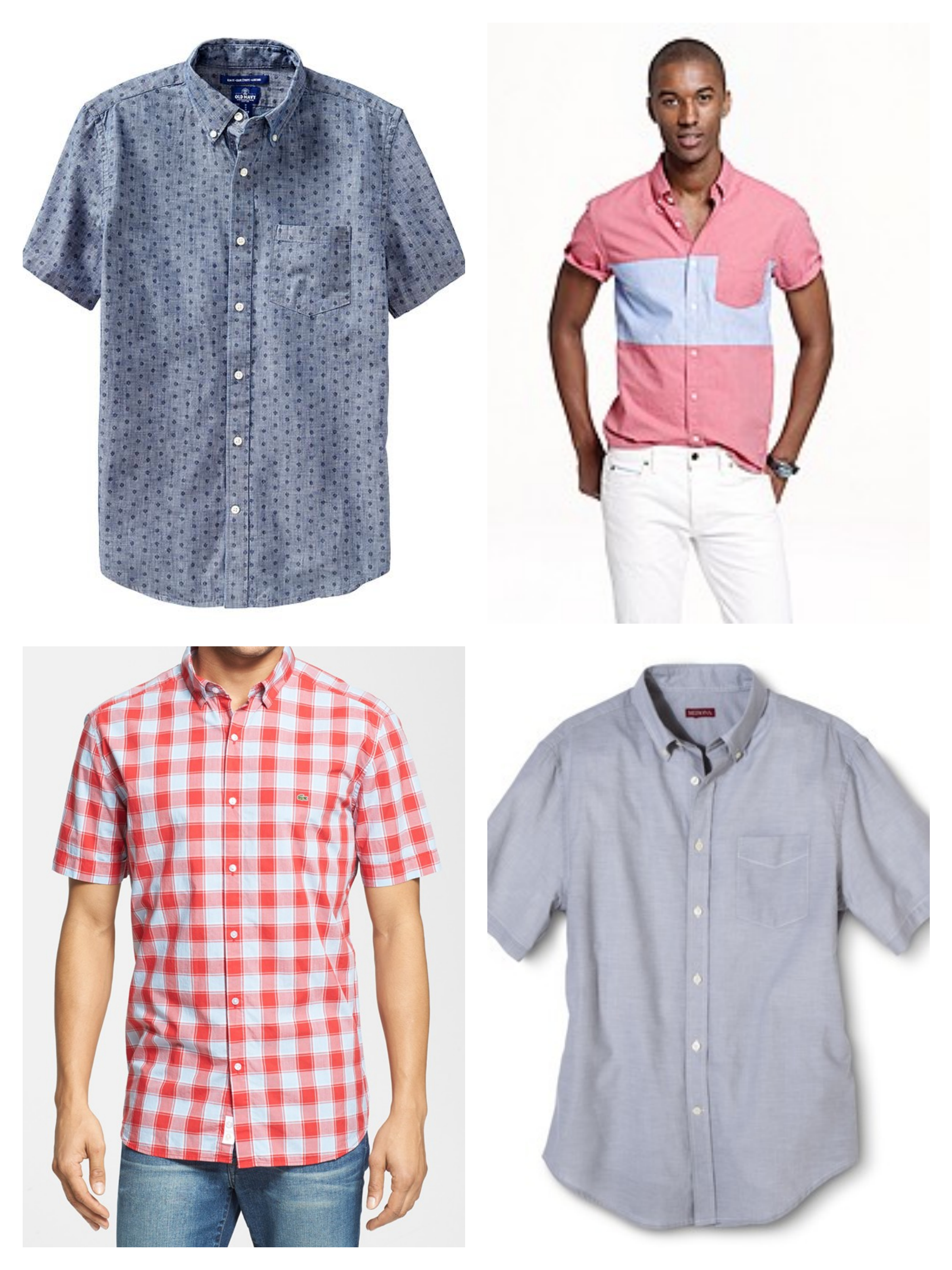 short sleeve button up collage