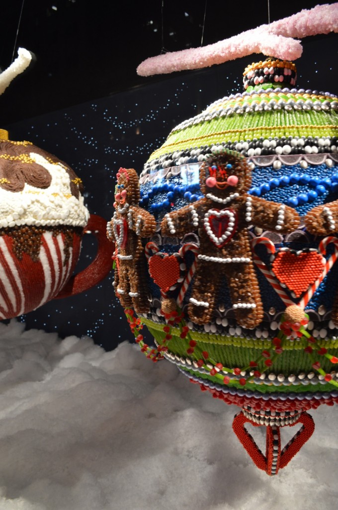 Huge ornaments made of nothing but candy.
