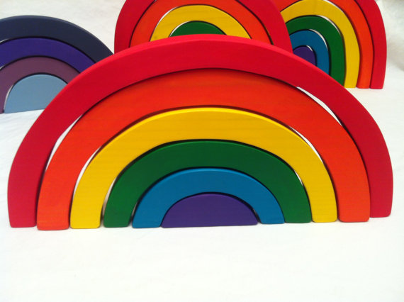 wooden toys - rainbow stacker