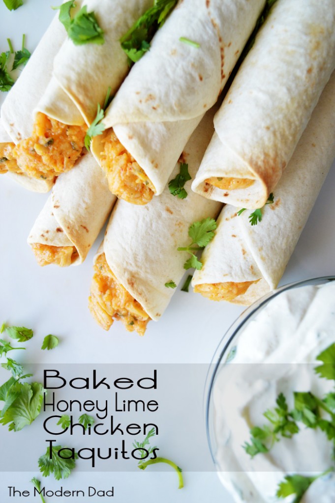 Baked Honey Lime Chicken Taquitos The Modern Dad