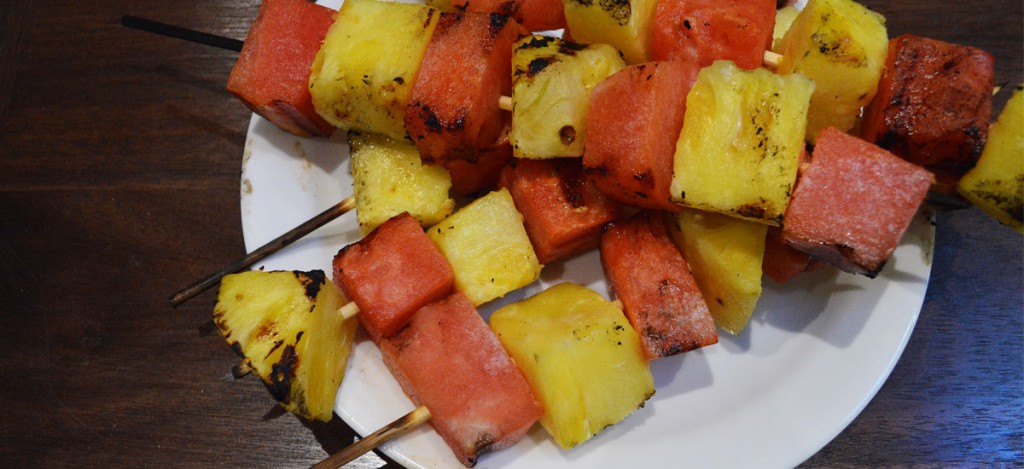 Grilled Watermelon and Pineapple Kabobs