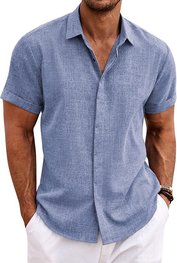 men's blue shirt