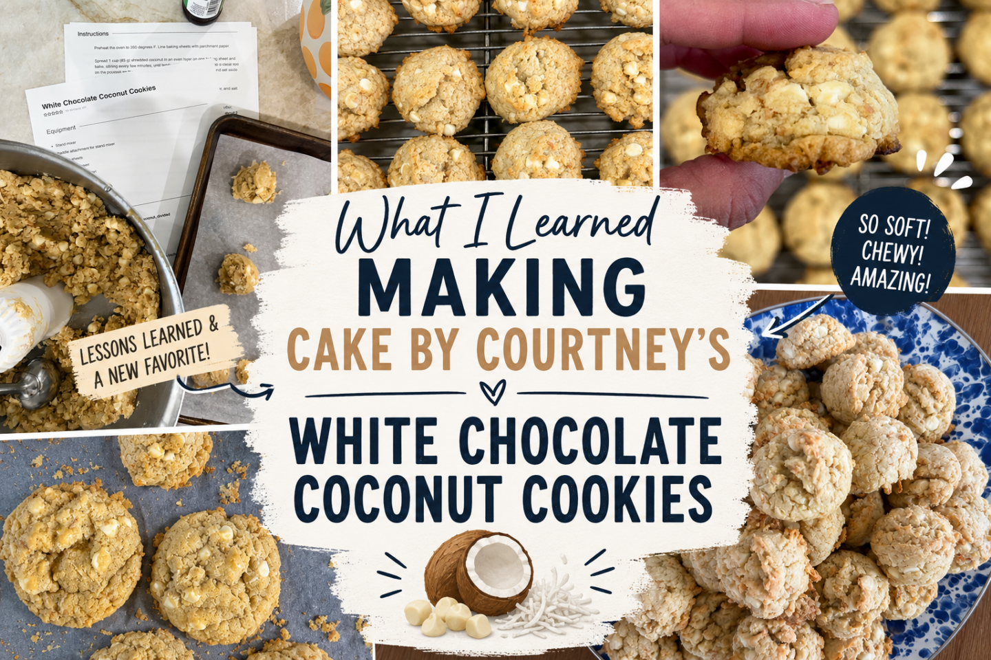 What I Learned Making Cake by Courtney’s White Chocolate Coconut Cookies