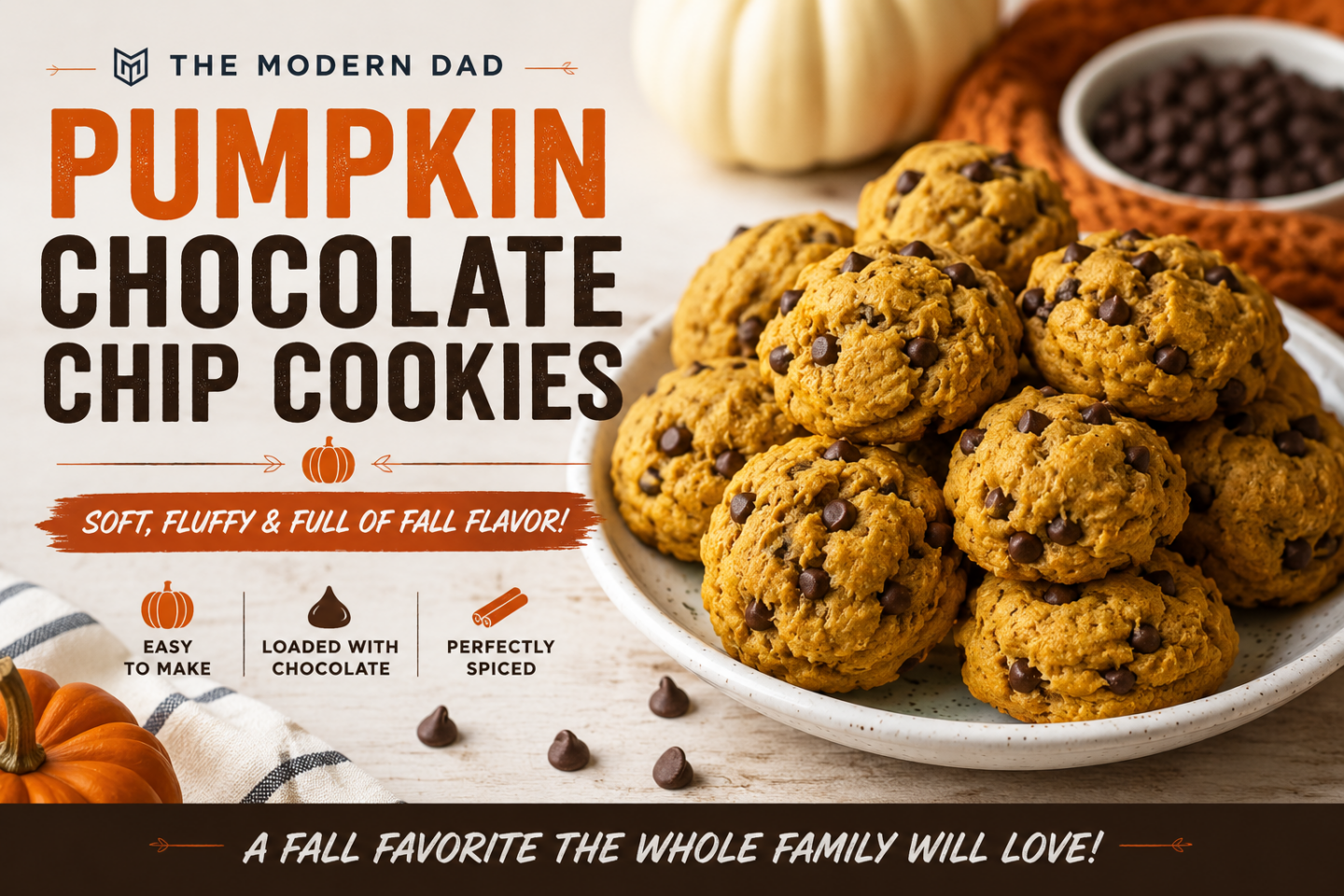The Best Soft Pumpkin Chocolate Chip Cookies