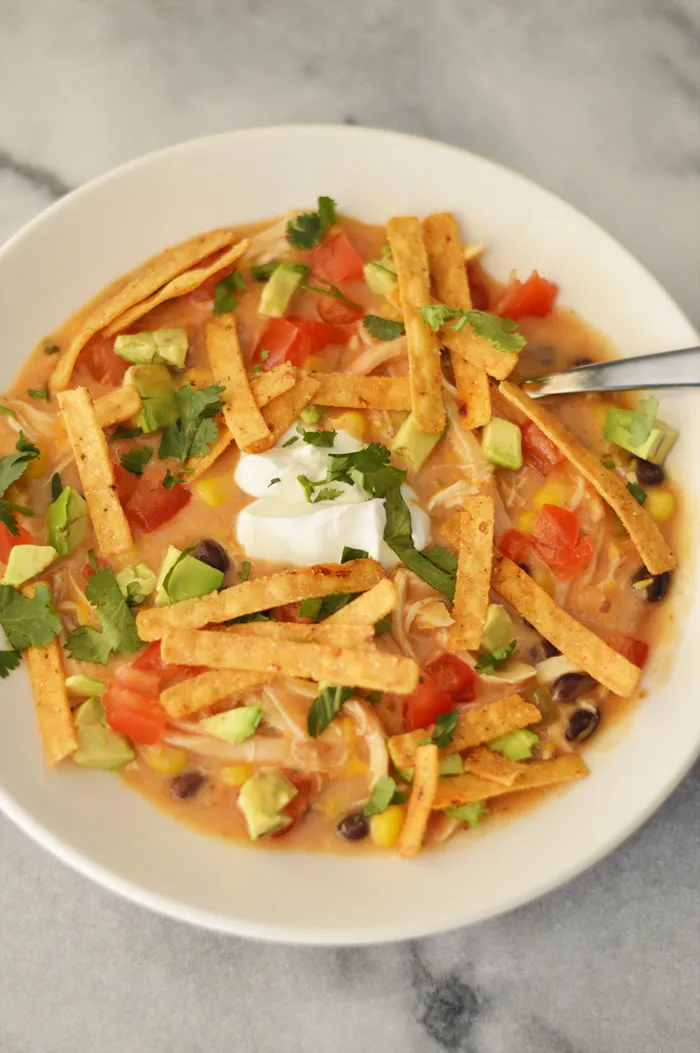 bowl of chicken fajita soup